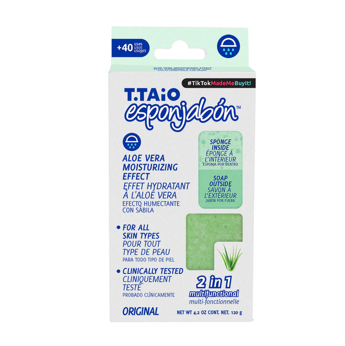 EsponJabón – Esponja + Jabón 2 en 1 – 120 gramos - T.taio : Aloe Vera - 1