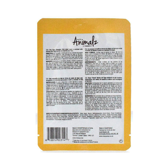 Mascarilla Facial Tigre Hidratante - Animalz - 2