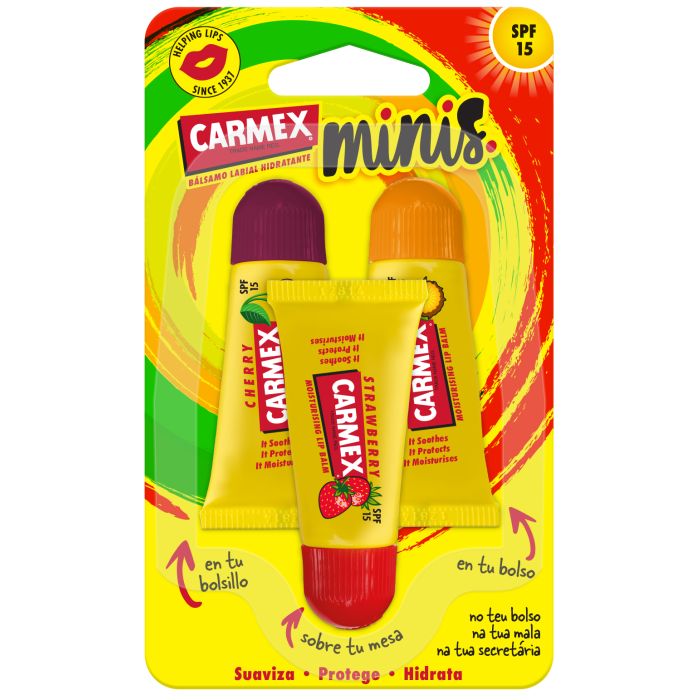 Minis Bálsamos Labiales Hidratantes Spf15 Triplo 3 U - Carmex - 1