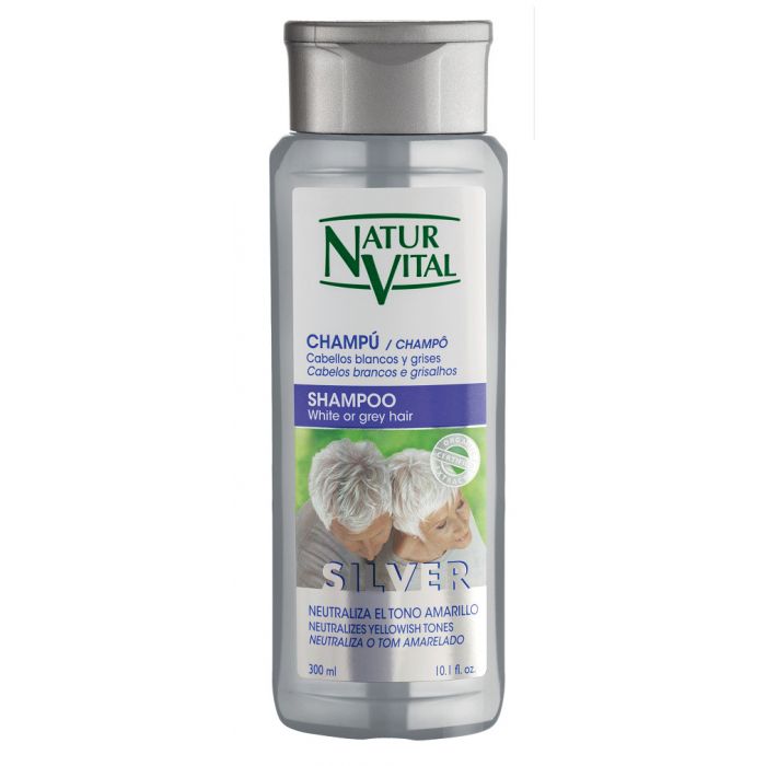 Champú para Cabellos Blancos y Grises - Silver - 300ml - Naturaleza y Vida - 1