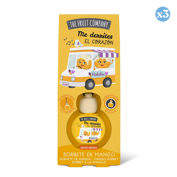 Pack 3x - Ambientador Coche 6,5 ml - Sorbete Mango - The Fruit Company - The Fruit Company - 1