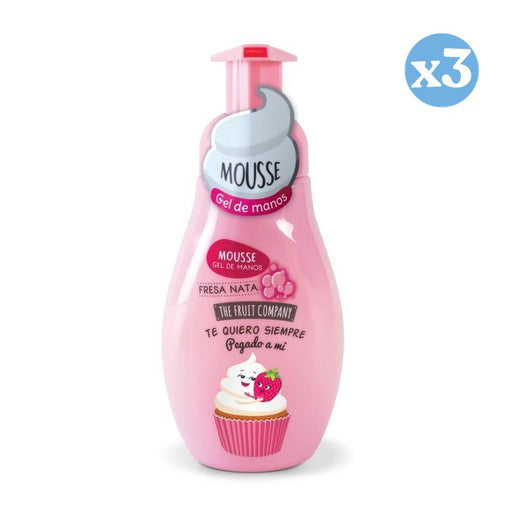 Pack 3x: Jabón de Manos - Gel Mousse Fresa Nata - 250 ml - The Fruit Company - 1