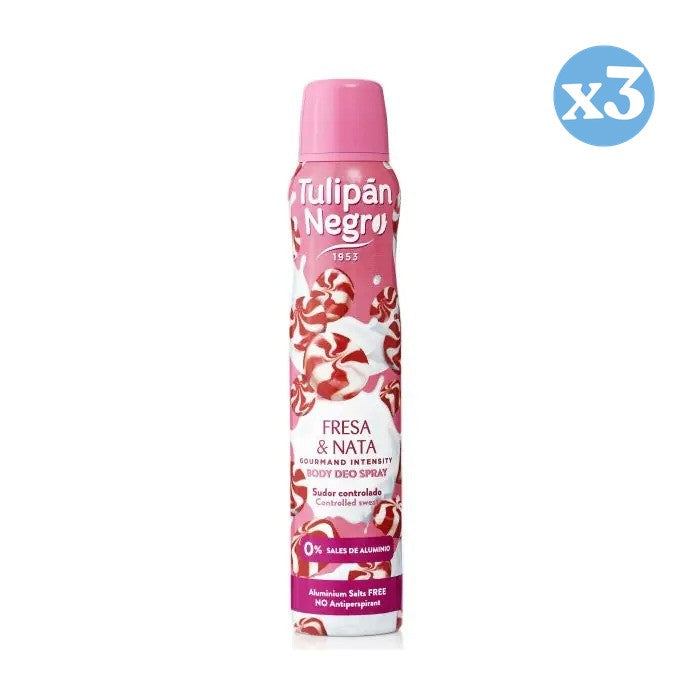 Pack 3x - Fresa y nata desodorante spray - Tulipan Negro - 1