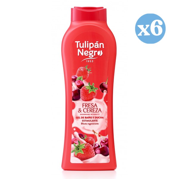 Pack 6x: Gel de Baño Fresa y Cereza 650ml - Tulipan Negro - 1