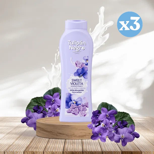 Pack 3x - Sweet violeta gel de baño y ducha - Tulipan Negro - 3