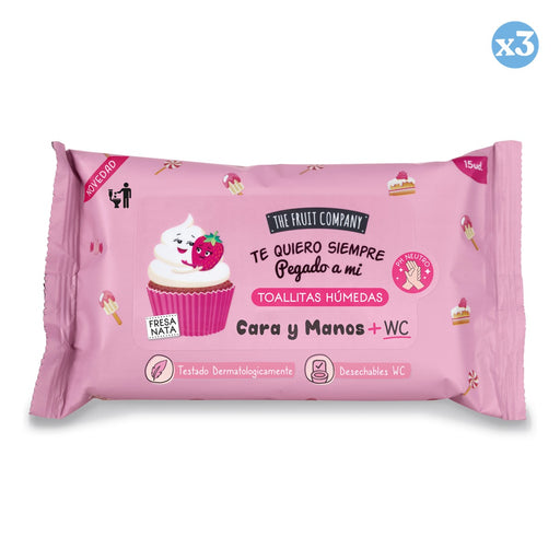 Pack 3x: Toallitas Húmedas para Cara y Manos Desechables - The Fruit Company - 1