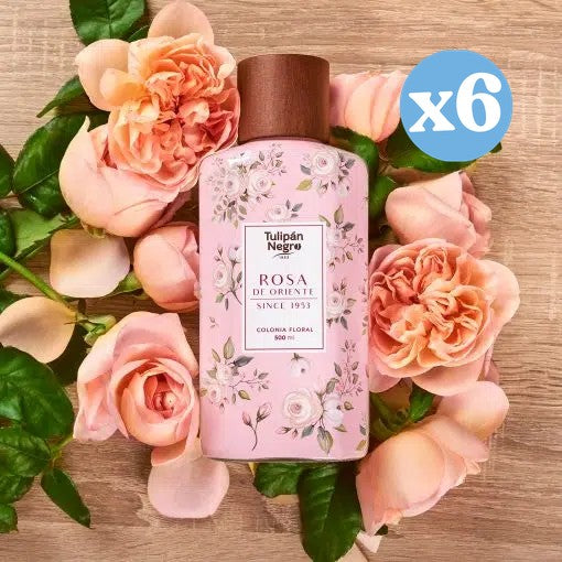 Pack 6x - Colonia Floral Cristal Rosa de Oriente: 500 ML - Tulipan Negro - 2