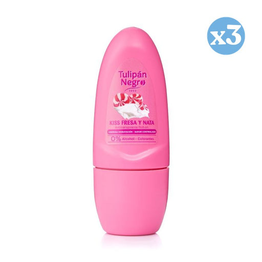 Pack 3x - Desodorante Roll on Fresa y Nata 50 ml - Tulipan Negro - 1