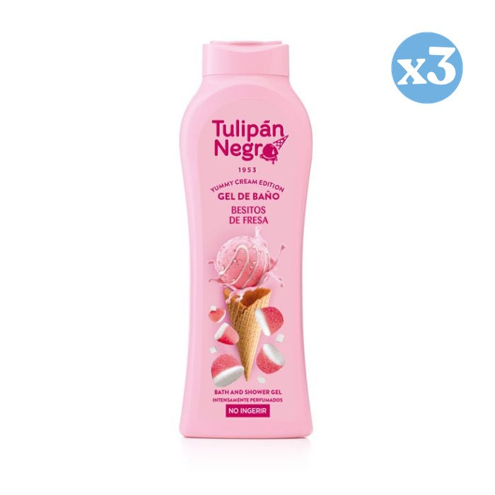 Pack 3x: Gel de Baño Besitos de Fresa 650ml - Tulipan Negro - 1