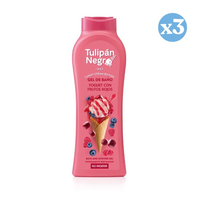 Pack 3x - Gel Yogurt con Frutos Rojos 650 ml - Tulipan Negro - 1