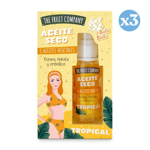 Pack 3x - DRY OIL GLITTER TROPICAL 40 ML - THE FRUIT COMPANY - The Fruit Company - 1