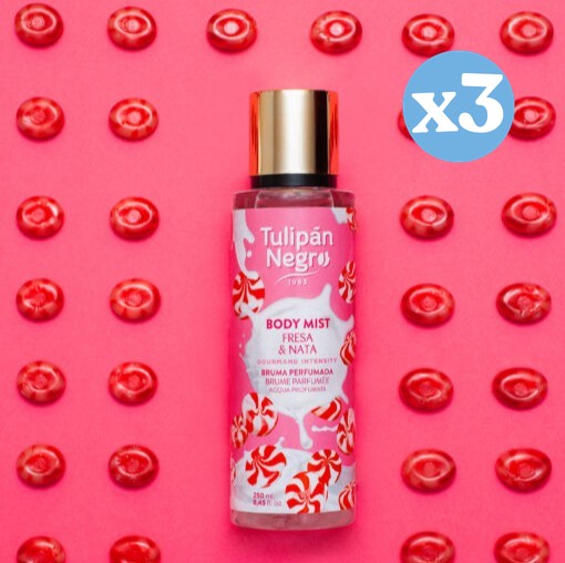 Pack 3x - Body Mist Tulipán Negro Fresa &amp; Nata 250 ml - Tulipan Negro - 1
