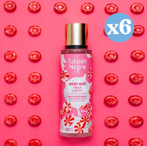 Pack 6x - Body Mist Tulipán Negro Fresa &amp; Nata 250 ml - Tulipan Negro - 1