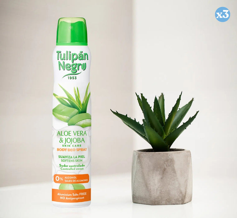 Pack 3x - SPRAY DEO ALOE Y JOJOBA 200 ml. - Tulipan Negro - 3