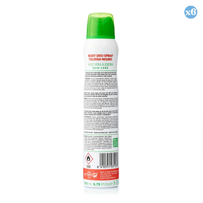 Pack 6x - SPRAY DEO ALOE Y JOJOBA 200 ml. - Tulipan Negro - 2