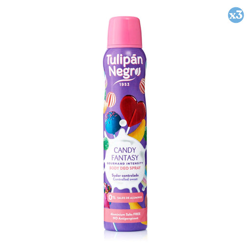Pack 3x - DEO BODY SPRAY TN CANDY FANTASY 200 ML - Tulipan Negro - 1