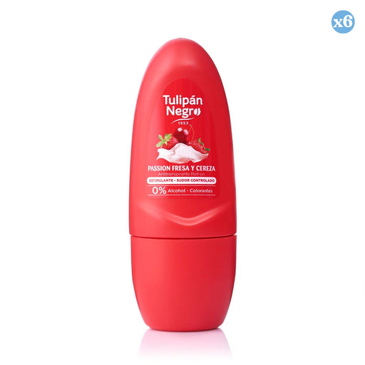 Pack 6x - Desodorante Roll-on Fresa &amp; Cereza 50ml Tulipán Negro - Tulipan Negro - 1