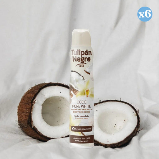 Pack 6x - DEO BODY SPRAY TN COCO PURE WHITE200 ML - Tulipan Negro - 2