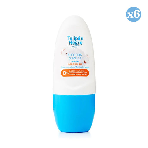 Pack 6x - Desodorante Roll On Algodón y Talco 50ml - Tulipan Negro - 1