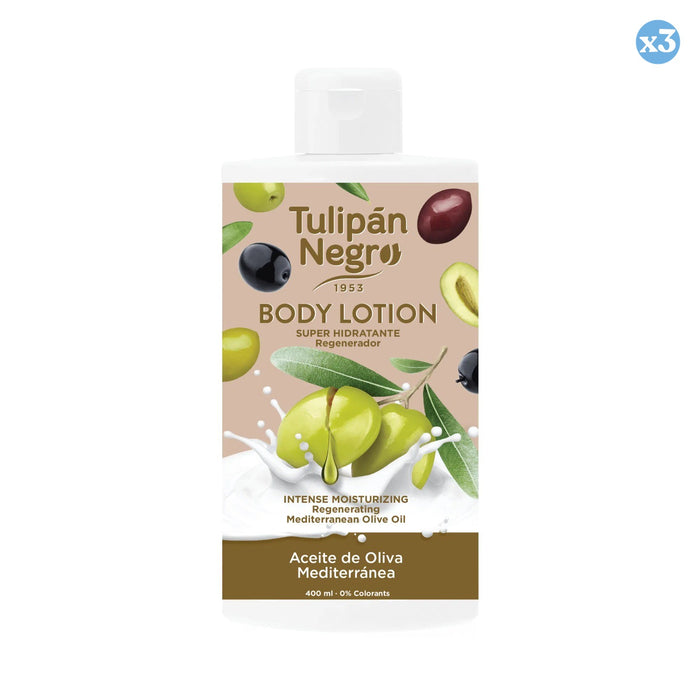 Pack 3x - BODY LOTION T.NEGRO ACEITE DE OLIVA 400 ML - Tulipan Negro - 1