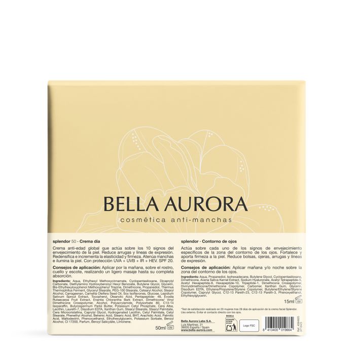 Pack Splendor Crema de Día + Contorno de Ojos 65 ml - Bella Aurora - 4