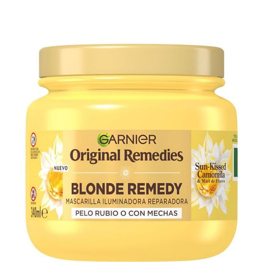 Original Remedies Mascarilla Reparadora Iluminadora Sun-kissed Camomila Cabello Rubio 340 ml - Garnier - 1
