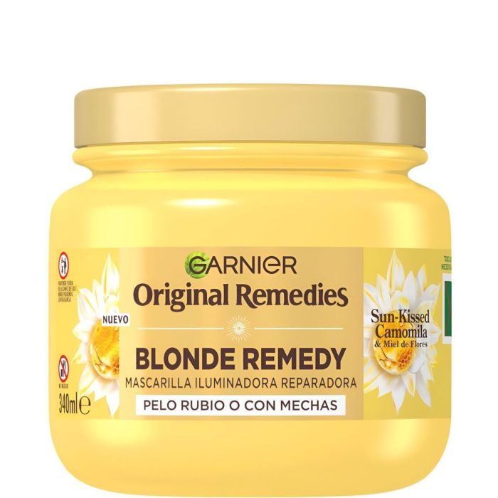 Original Remedies Mascarilla Reparadora Iluminadora Sun-kissed Camomila Cabello Rubio 340 ml - Garnier - 1