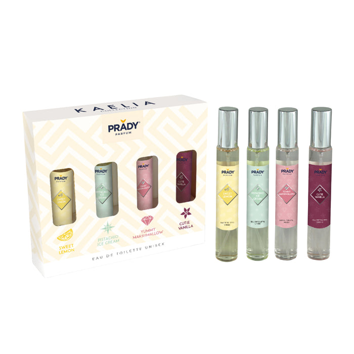Set Kaelia Collection - Sweet Lemon, Pistacho Ice Cream, Yummy Marsmallow Y Cutie Vanilla - 132ml  - Prady - 1