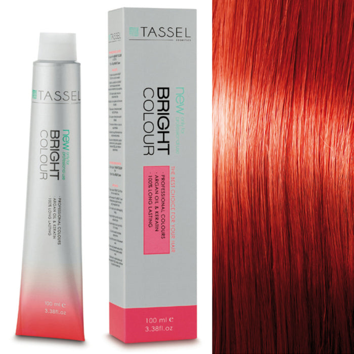 Tinte con Aceite de Argán y Queratina 100 ml - Tassel : 7.44 Rubio medio cobre intenso - 1