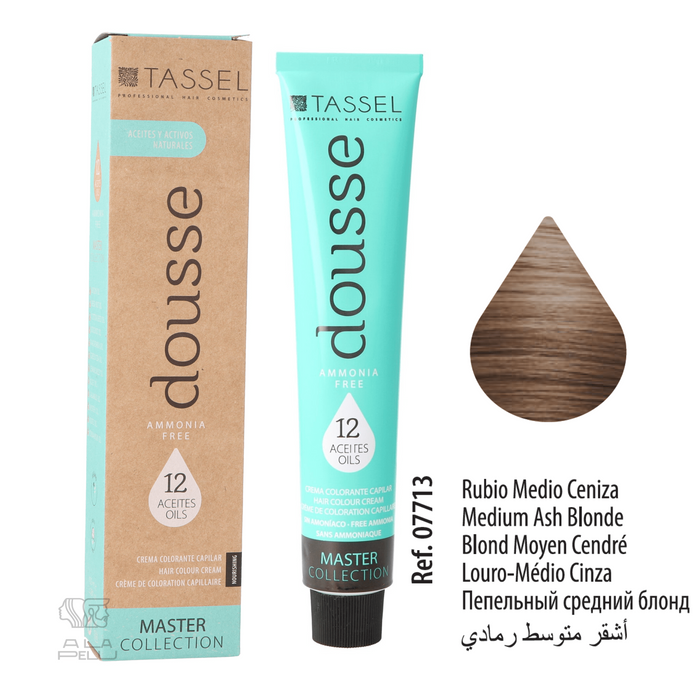Tinte Dousse Sin Amoniaco - 29 Tonos Diferentes - 100 ml - Tassel - Tassel : 7.1 Rubio Medio Ceniza - 1