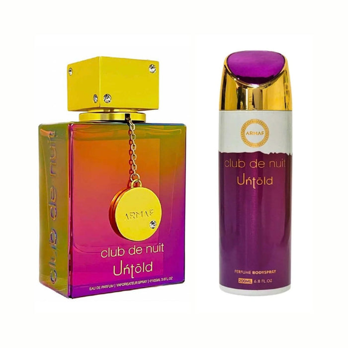 2 Pc Gift Set Club de Nuit Untold Edp 105 ml  200 ml Body Spay - Armaf - 1