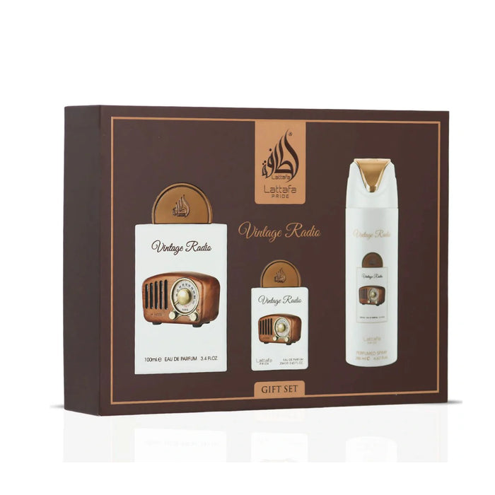 Pride Gift Set Vintage Radio - Lattafa - 1