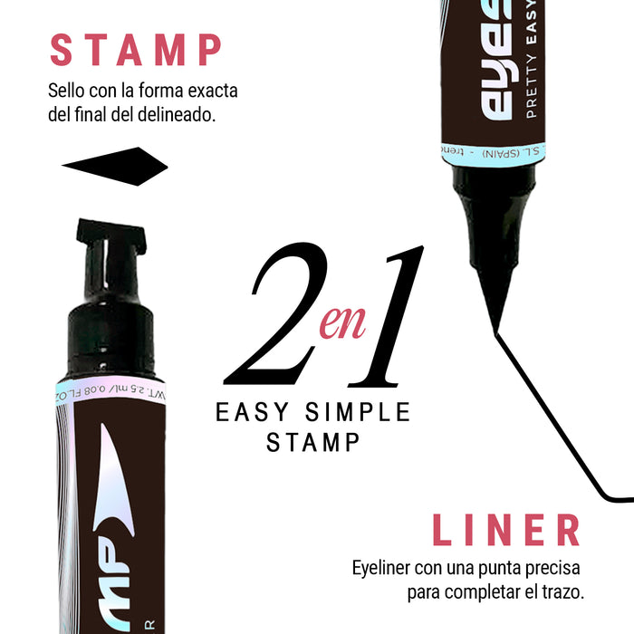 Delineador de Ojos + Sello Eyeliner  Eyestamp Black - Small - Trending Pro - 3