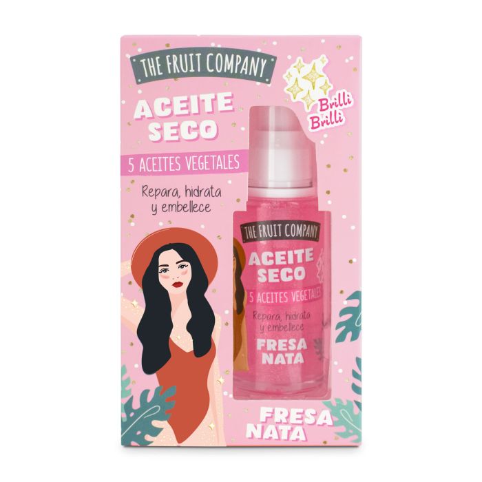 Aceite Seco - Dry Oil Glitter 40ml - The Fruit Company : Fresa y Nata - 1