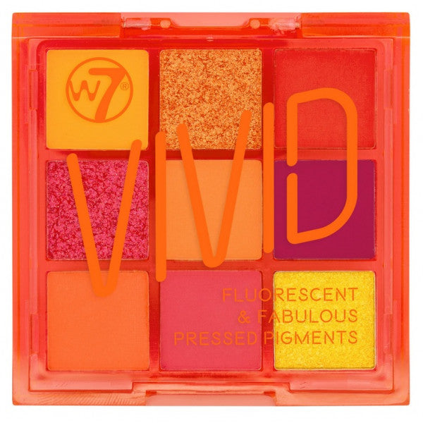 Vivid Paletas de Pigmentos Prensados - W7: Outrageous Orange - 1