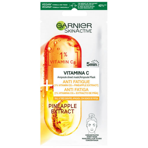 Mascarilla Facial Anti Fatiga Skin Active Vitamina C y Piña - Garnier - 1