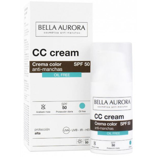 Crema con Color Antimanchas sin Aceite Spf 50+: Spf 50 30ml - Bella Aurora - 1
