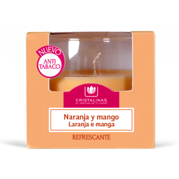 Vela Ambientador Vaso Anti Tabaco: Naranja y Mango - Cristalinas - 1