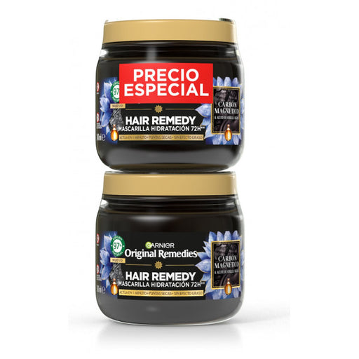 Hair Remedy Mascarilla Hidratación de Carbón Magnético - Garnier: 2 x 340 ml - 1