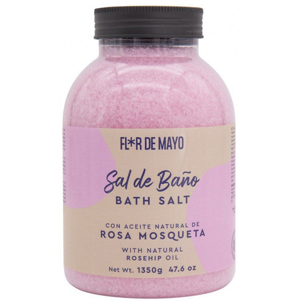 Sal de Baño Rosa Mosqueta - Flor de Mayo: 1350 gr - 1
