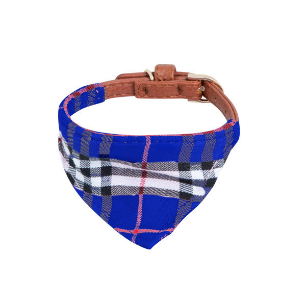 Collar Bandana de Cuadros Escocés - Hu: Azul Grande - 3