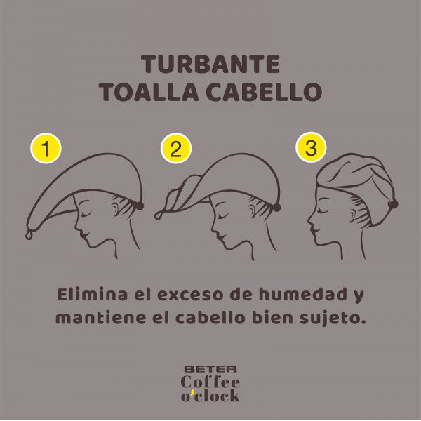 Toalla Turbante Microfibra - Coffee Oclock - Beter - 3