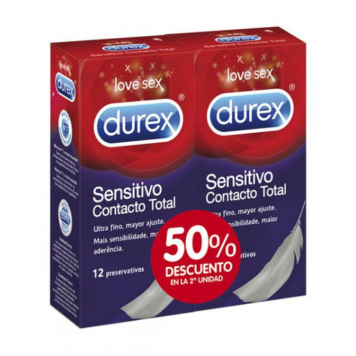 Sensitivo Contacto Total Preservativos - Durex: 2 x 12 unidades - 1