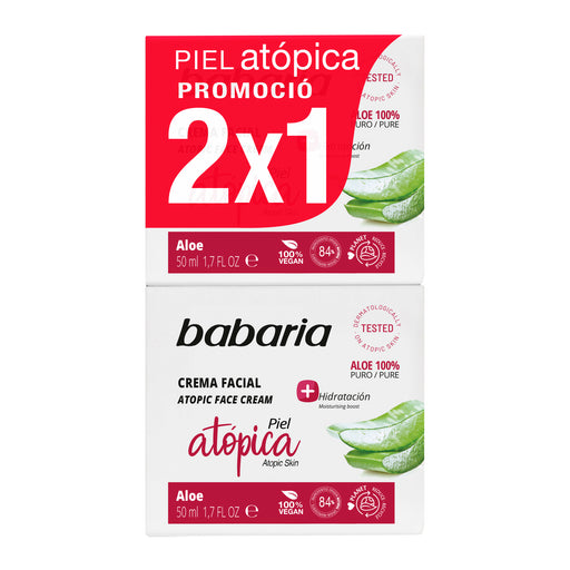 Crema Facial Piel Atópica Aloe Vera 50 ml + 50 ml - Barbaria - Babaria - 1