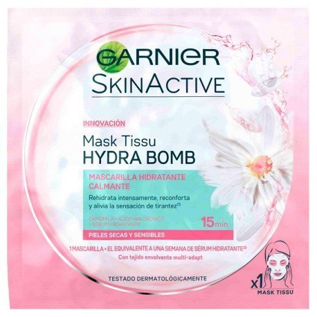 Mascarilla Facial Skinactive Hydra Bomb 1 Mask - Pieles Secas y Sensibles - Garnier - 1