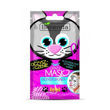 Mascarilla Refrescante y Limpiadora Gato - Crazy Mask 3d - Bielenda - 1