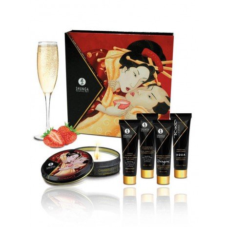 Kit Secret Geisha Fresa Champagne - Kits - Shunga - 1