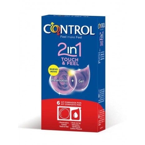 Condones 2 in One Touch and Feel + Lubricante 6 Unidades - Control - 2