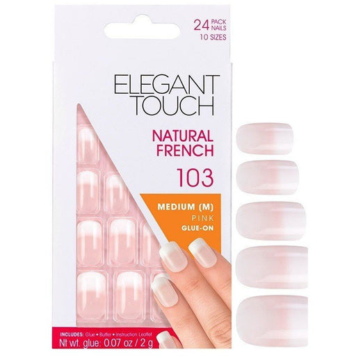 Uñas Adhesivas Natural French - 103: Medium Pink - Elegant Touch - 1