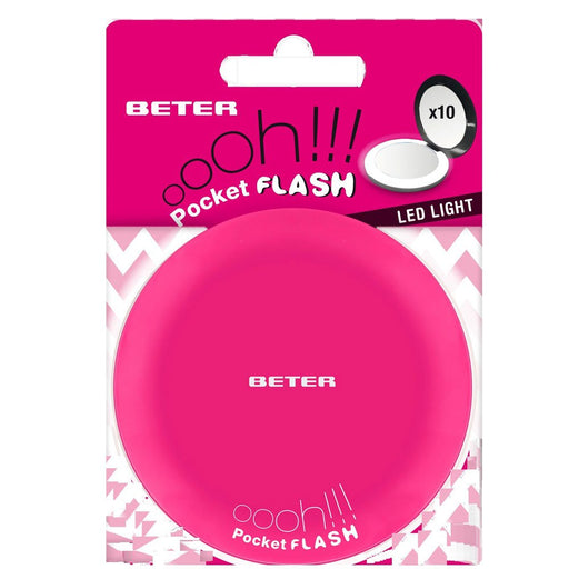 Espejo Ohh! Pocket Flash con Luz y Aumento X10 #fucsia - Beter - 1